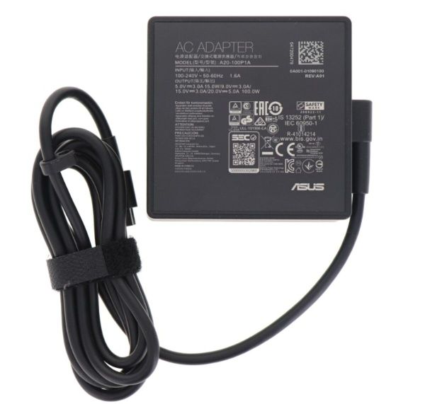 Блок живлення (зарядка) USB Type-С 100W (5V-3A; 9V-3А; 15V-3А; 20V-5А) A20-100P1A для ноутбука Asus, 0A001-01090300