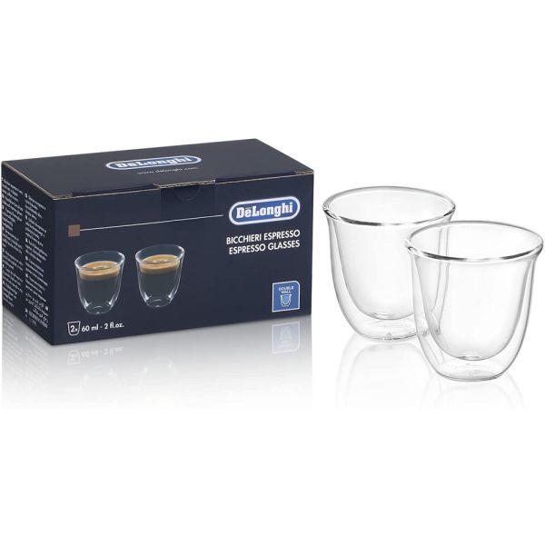 Склянки з подвійними стінками (60 мл.,2 шт) для еспресо DeLonghi, 5513214591