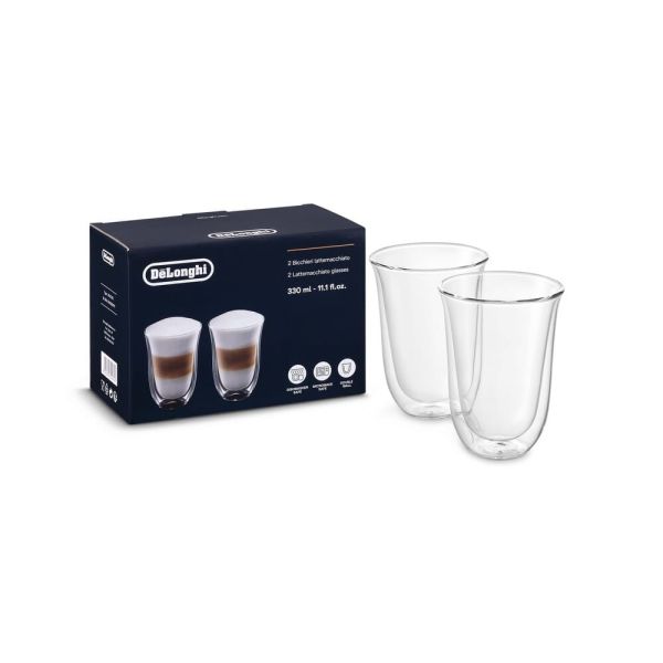 Набір склянок DeLonghi Latte Macchiato 220 мл 2 шт, 5513284171