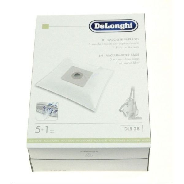 Фільтр-мішки (5шт. + 1 мікро-фільтр) для пилососів DLS28 Delonghi, 5519110341