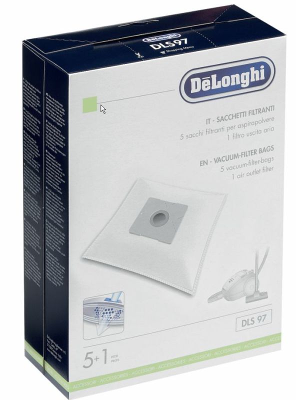 Фильтр-мешки (5шт. + 1 микро-фильтр) для пылесосов DLS97 Delonghi, 5519110391
