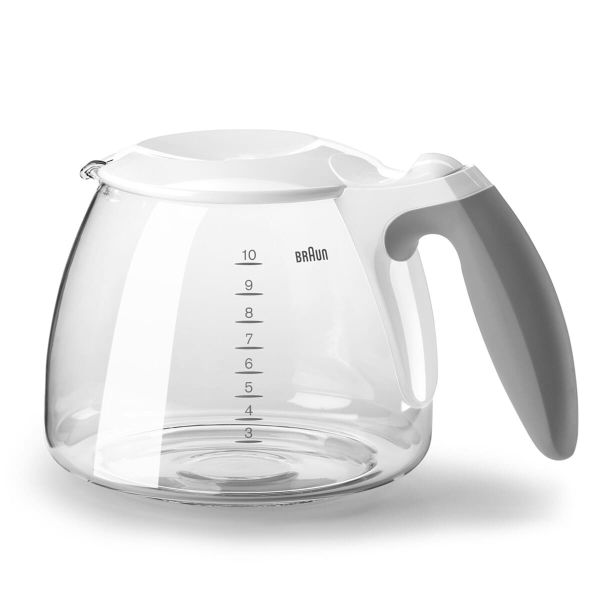 Колба с крышкой для кофеварки Braun KF500 (Бело-серая) Braun, AX13210011