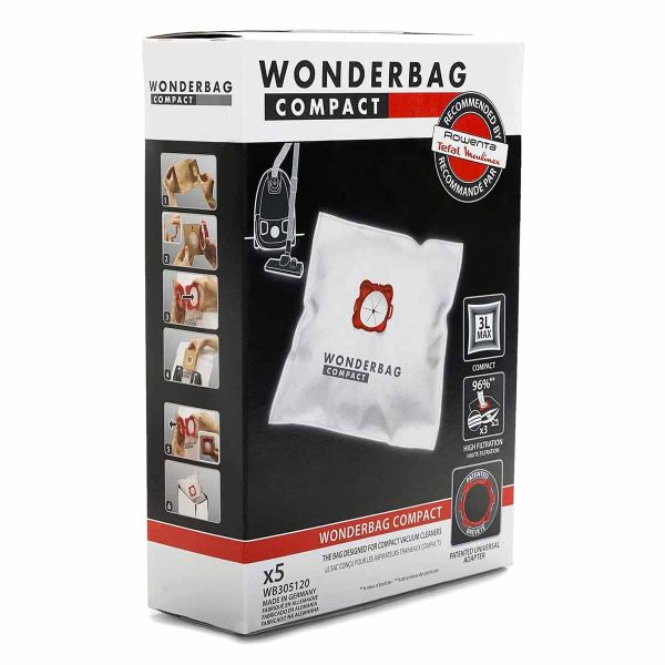 Набор мешков (5шт) Wonderbag Compact для пылесоса Rowenta WB305120 (WB305140)