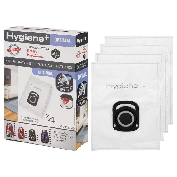 Набір мішків Hygiene+ (4шт) для пилососу Rowenta ZR200520 (ZR200540)